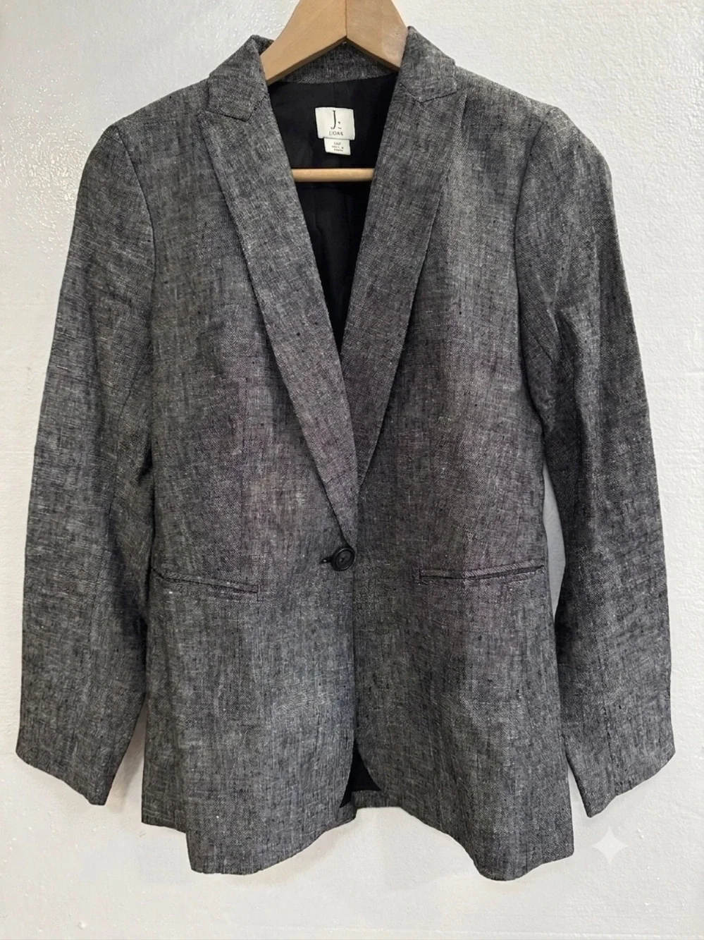 J.Crew 100% Linen Gray One Button Blazer Women’s Tailored Career Jacket